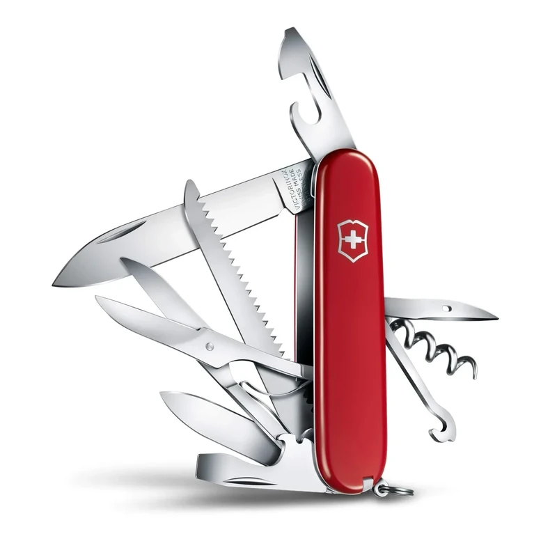 Victorinox Schweizer Taschenmesser Huntsman, Multitool, Swiss Army Knife mit 15 Funktionen, Klinge, Korkenzieher, Dosenöffner, Rot - Image 1