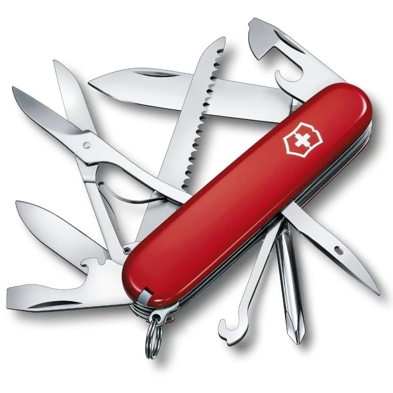 Victorinox Taschenmesser Fieldmaster 15 Funktionen, Swiss Made, Multitool Inkl. Mehrzweckhaken, Dosenöffner, Schere, Rot