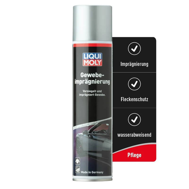 LIQUI MOLY Imprägnierspray "Gewebeimprägnierung" Art.-Nr.: 1594 I 400 ml Pflegespray zur Imprägnierung von Cabrio-Verdeck, Zelt & Markise I Versiegelt und imprägniert Gewebe I Nässe- & Fleckenschutz