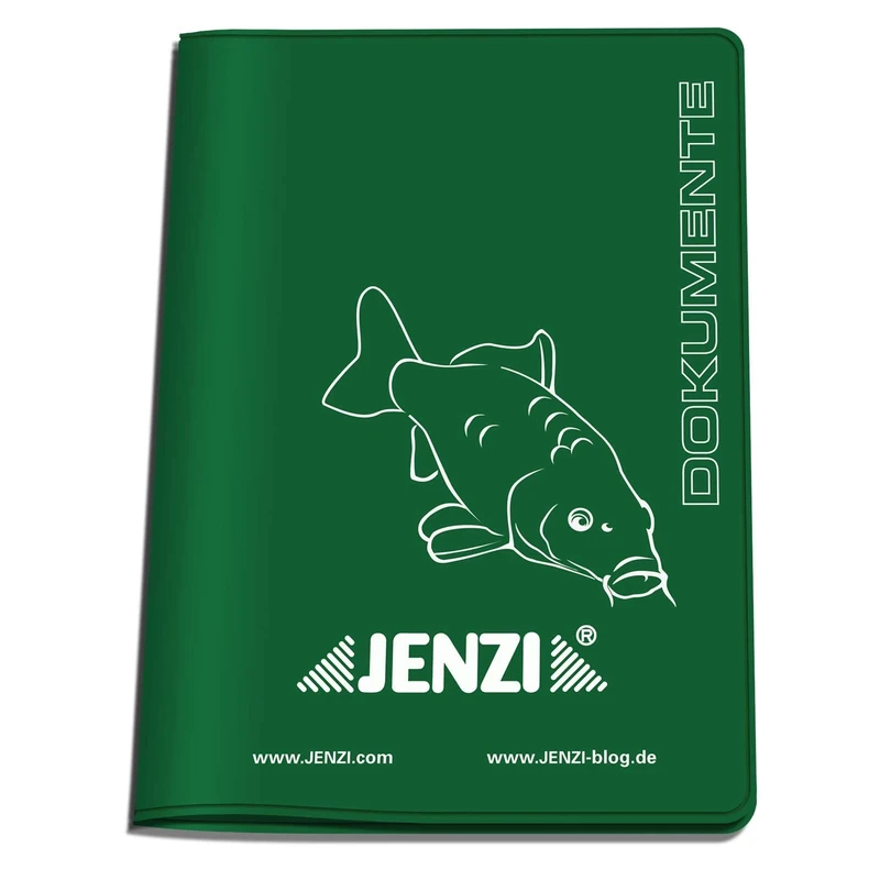 Fischereischein - Ausweismappe grün aus PVC, Hülle von Jenzi Dokumenten Tasche für Angelschein - Image 1
