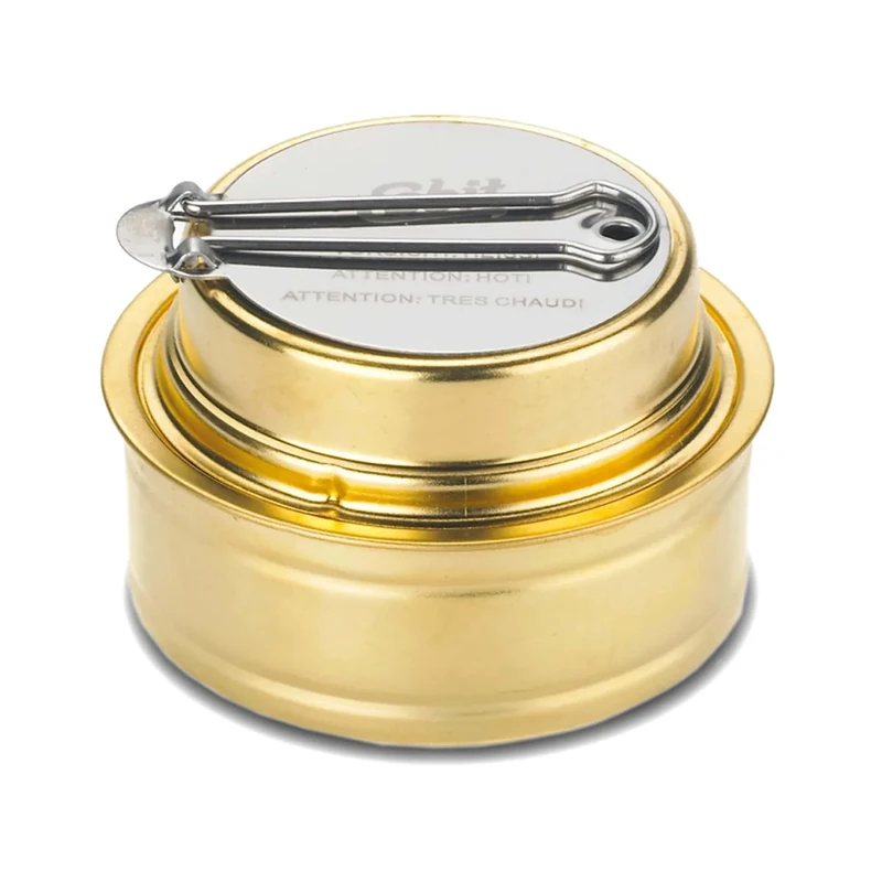Esbit Spiritusbrenner - kompakter Alkoholbrenner für Spiritus - Zubehör für Campingkocher - H 52 x Ø 74 mm, Gold