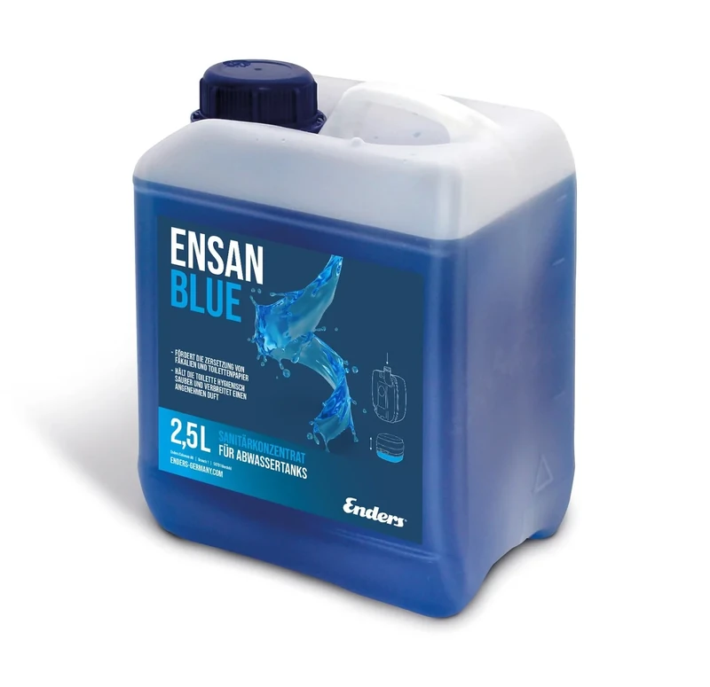 Enders® Sanitärflüssigkeit ENSAN BLUE (für den Abwassertank), 2,5l, verhindert unangenehme Gerüche, für die Campingtoilette, für das mobile WC, für ca. 250l Abwasser, #5017