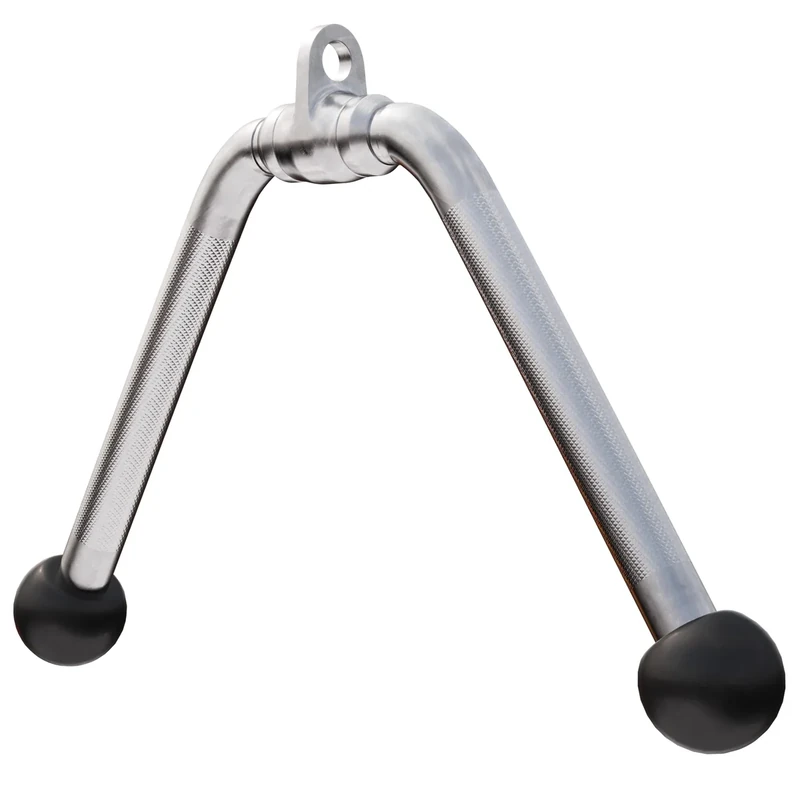 GORILLA SPORTS® Poignée Musculation - en Forme de V, Max 200 kg, Joint Pivotant, Chromé, Acier - Barre Tirage pour Triceps, Accessoire Poulie Musculation, Machine à Câble