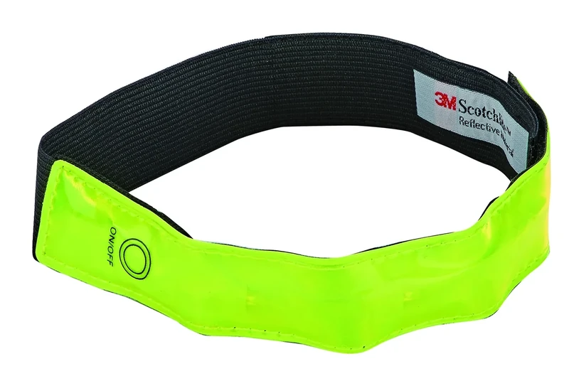 Prophete LED-Reflektorbänder für Arme und Beine – 40 cm Länge, 3M Reflex-Material, 4 LEDs pro Band, inkl. Batterien, Neongelb, EN 13356:2001 Zertifiziert