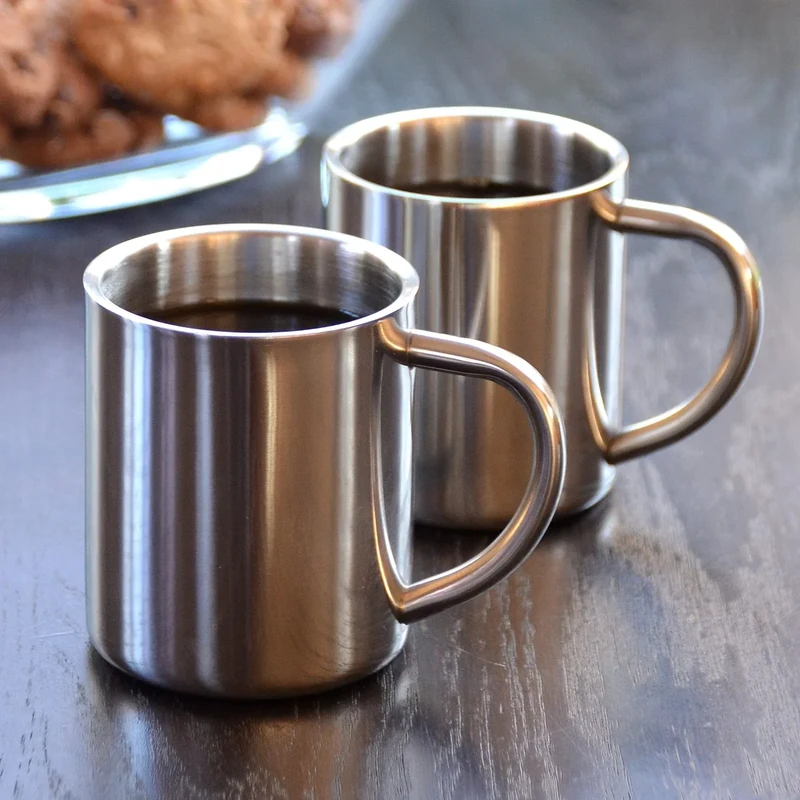 2 Stück Edelstahl Thermobecher Becher Thermosbecher Kaffeebecher Isolierbecher Tassen - Image 1