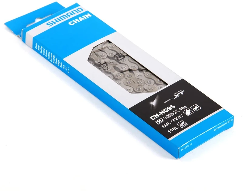 Shimano Unisex – Erwachsene Kette Deore XT CN-HG95 10-fach, silky black, One size Kette CN-HG95 10-fach 116 Glieder