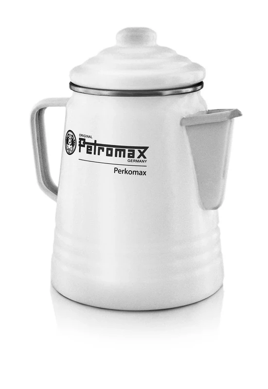 Petromax Perkolator aus Emaille - Kaffeekanne für verschiedene Herdarten und offenes Feuer - aromatischer Kaffee und Tee mittels Perkolator-Prinzip - Weiß - 1,5 Liter