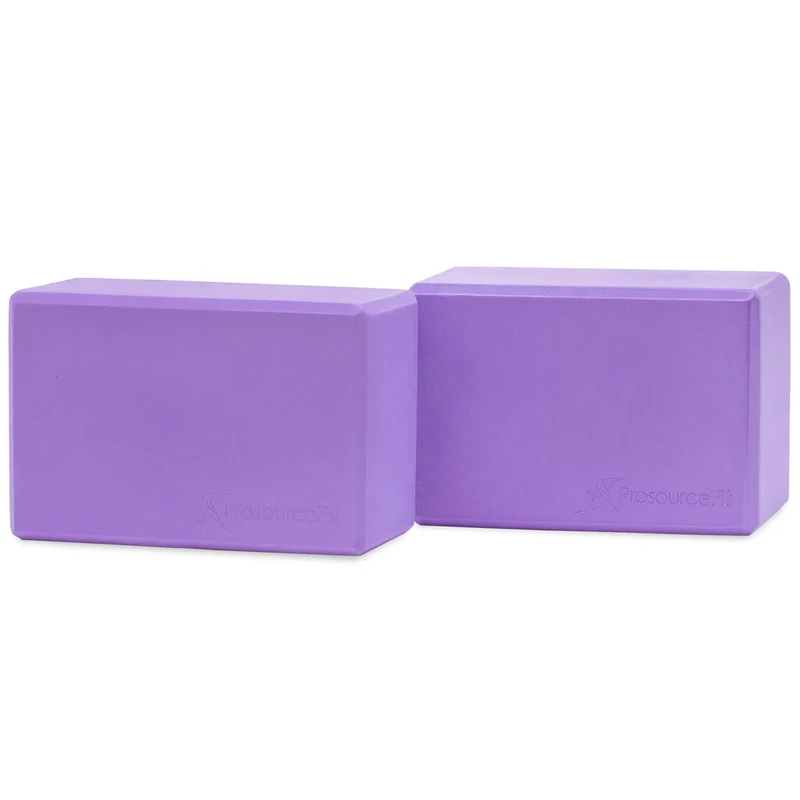 ProsourceFit Foam Yoga Blocks, High Density Eva Yoga Bricks (Set of 2), Purple