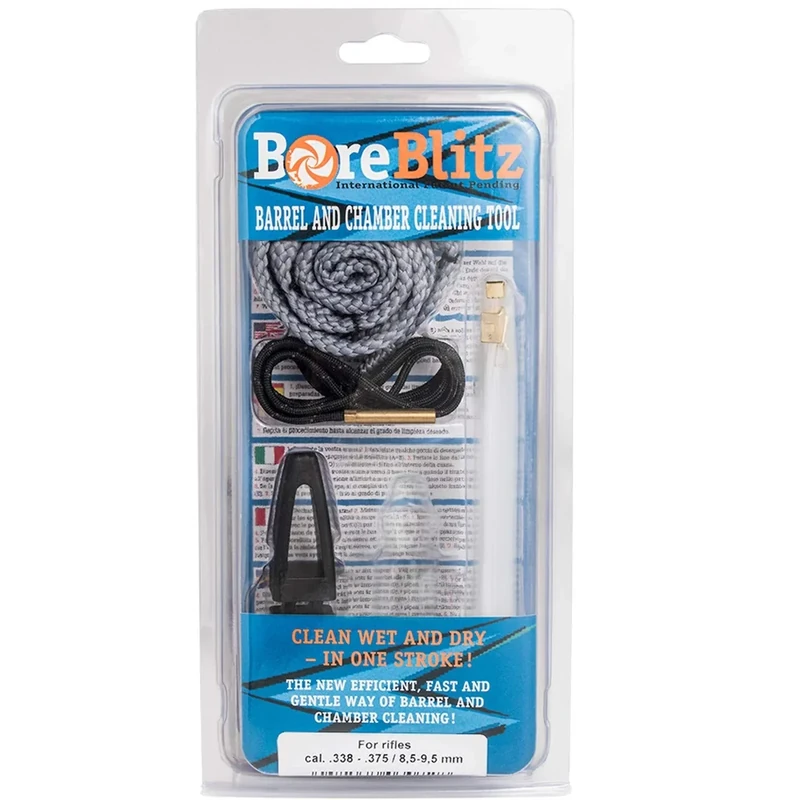 Boreblitz Laufreinigungsschnur, Kaliber 9 mm, 9,3 mm & .338, Büchsen & Gewehre, zum Reinigen & entölen, waschbar, reißfest, mit Handgriff