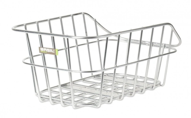 Basil Cento Fahrradkorb hinten – Aluminium Drahtkorb schwarz – Wetterfest & stabil – Feste Montage am Gepäckträger inkl. Befestigungsmaterial - Aluminium - Image 1