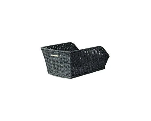Basil Unisex – Erwachsene Hinterradkorb Cento-Rattan Look Fahrradkorb, Grey, 47 cm x 34 cm x 22 cm
