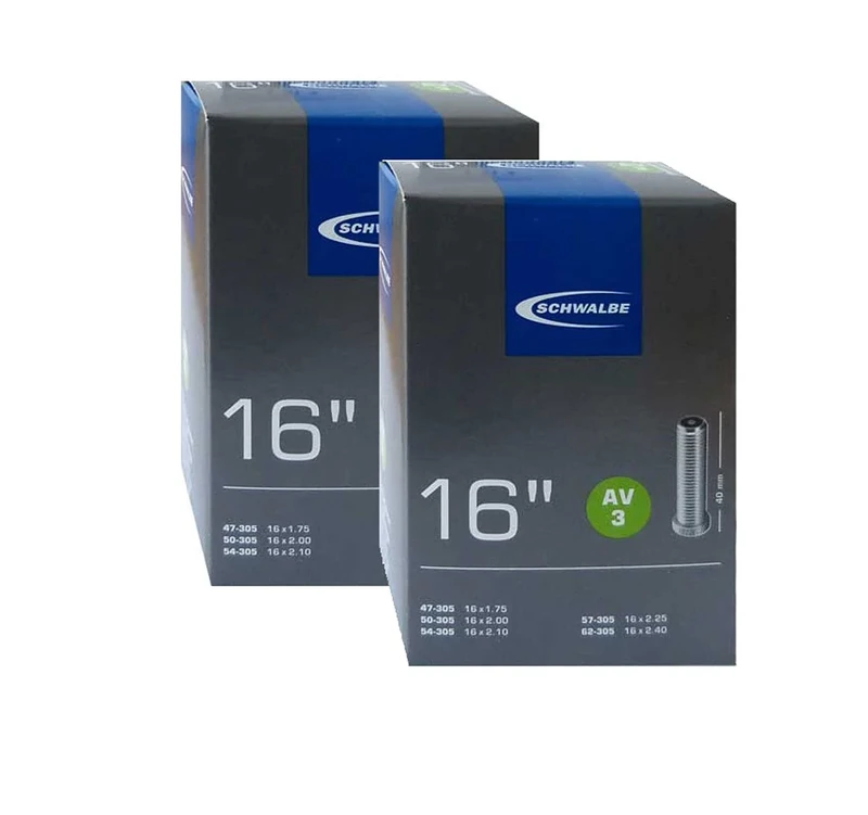 Schwalbe AV3 Innenschlauch, Schwarz, 16'' (2er pack )