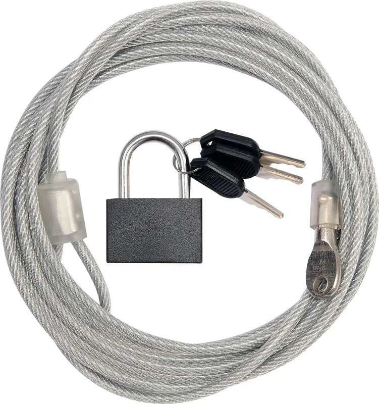 Stahlseil mit Schloss ummantelt 3m x Ø 4mm - Image 1