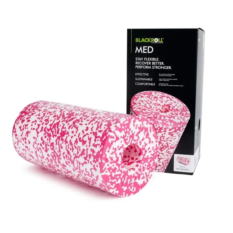 BLACKROLL® MED Faszienrolle - das Original. (Härtegrad weich) - Die softe Selbstmassage-Rolle für die Faszien in weiß/pink