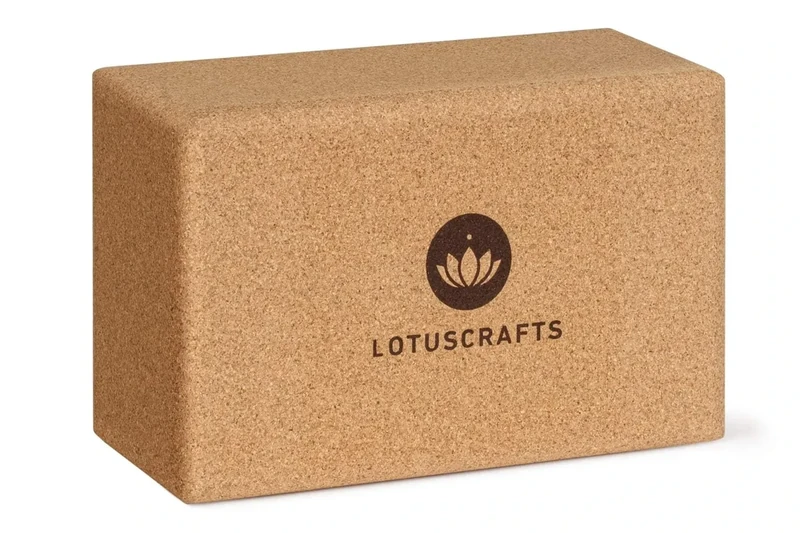Lotuscrafts® Yoga Block Kork 2er Set oder Einzeln, Korkblock in 2 Größen, Made in Portugal, 100% Natürliche Yogablöcke aus Kork, Yoga Zubehör für Anfänger & Fortgeschrittene