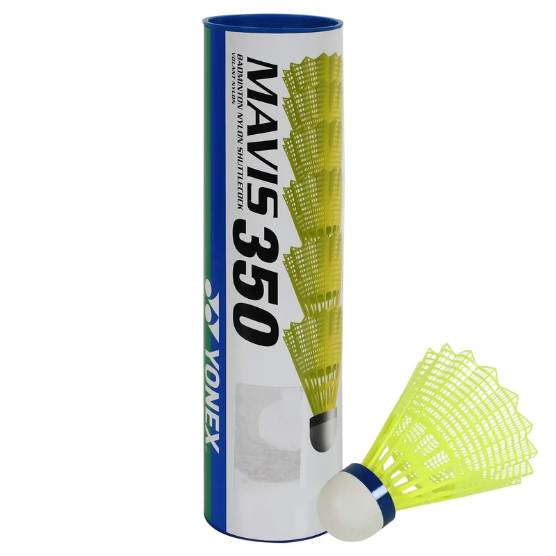YONEX Mavis 350 Badmintonball Nylonshuttle Blau MED - 6 Stück