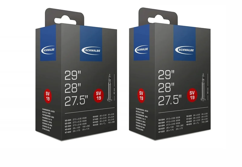 Schwalbe Unisex-Adult SV19 Fahrradschläuche, Schwarz, 29'', 28'' 27.5'' x 2er pack