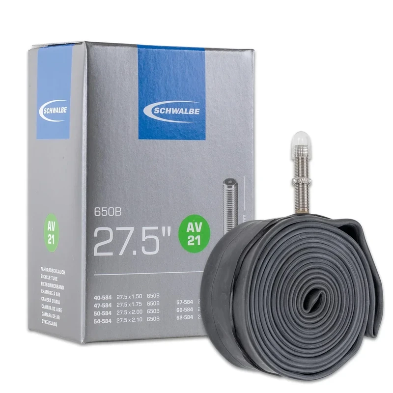 Schwalbe Fahrradschlauch Nr. 21 – MTB Schlauch 27.5 Zoll (ETRTO 40/62-584) – für AV oder SV Ventil – langlebig & luftdicht – Butylschlauch für Mountainbikes