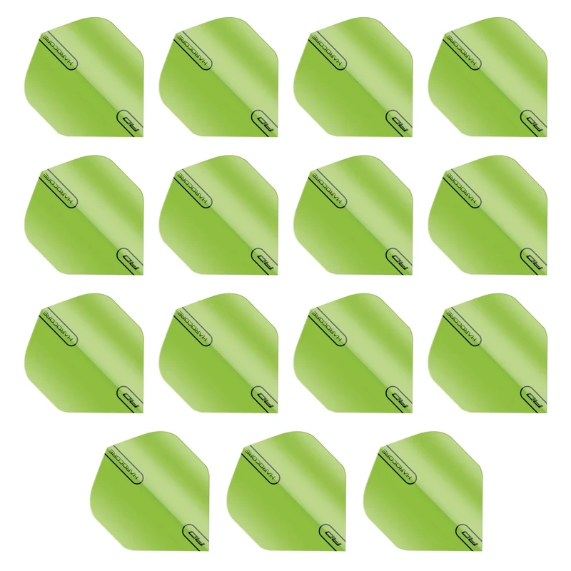 RED DRAGON Hardcore XT Colours Extra Thick Standard Dart Flights - 5 Sets Per Pack (15 Dart Flights in total) (Green)