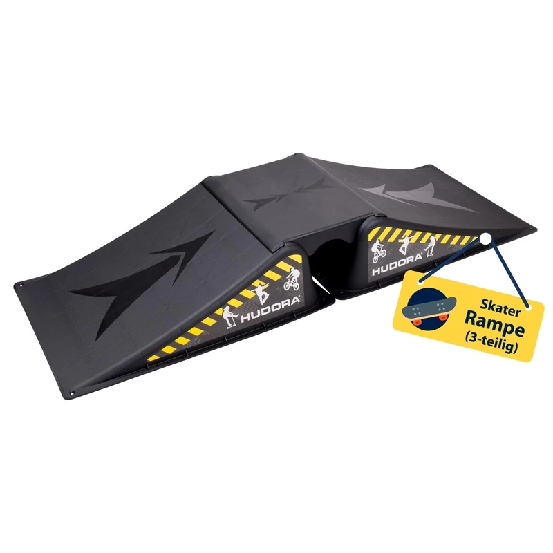 HUDORA Skaterrampe I 3-/5-teiliges Skateboard Rampenset für Hof & Garten I vielseitige Mini Skateboardrampe aus Kunststoff für Kinder & Jugendliche bis 60/80kg I Skatepark Equipment für Zuhause