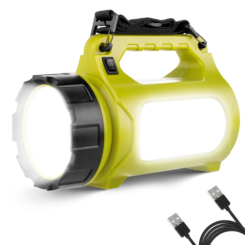 LE LED Handscheinwerfer 1000 Lumen, Wiederaufladbare CREE Akku Handlampe mit 3600mAh Powerbank, 10W Dimmbare Taschenlampe inkl. 3 Lichtmodi 2 Helligkeitsstufen, USB-Kabel für Notfall Camping usw. - Image 1