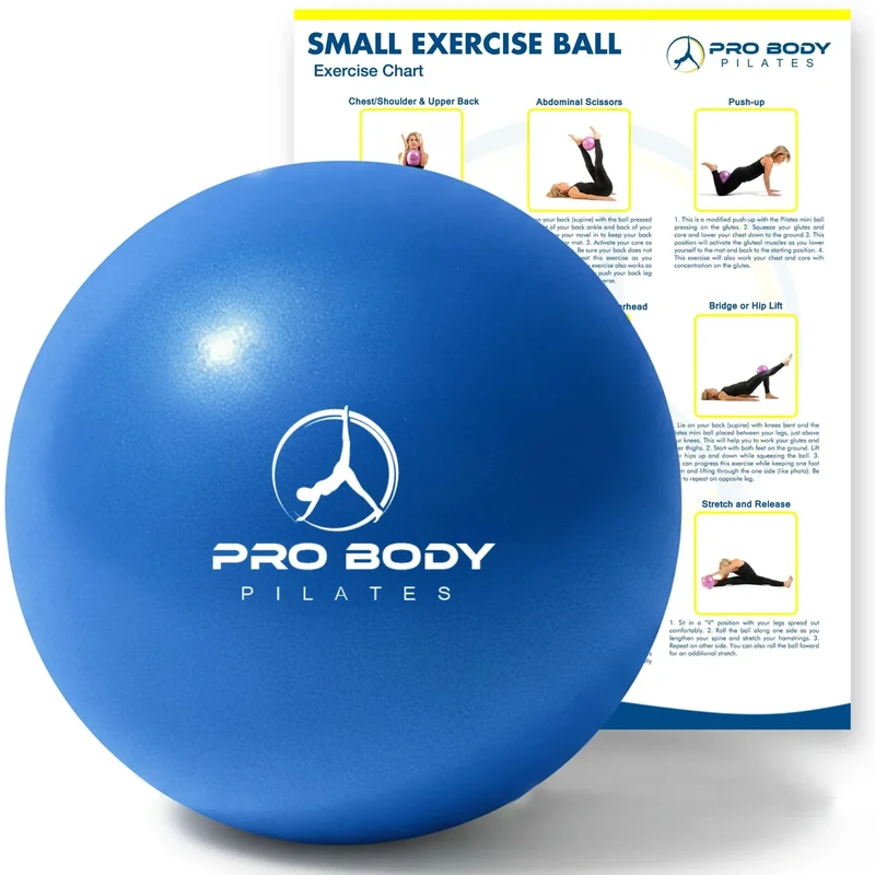 ProBody Pilates Ball, Kleiner Gymnastikball, 9-Zoll-Barre-Ball, Trainingsball für Stabilität, Barre, Bauch, Rumpf, Physio- und Physiotherapieball für das Fitnessstudio (blau) - Image 1