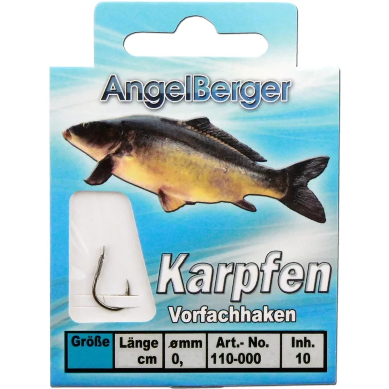 Angel Berger Vorfachhaken gebundene Haken (Karpfen, Gr.8 0.25mm)