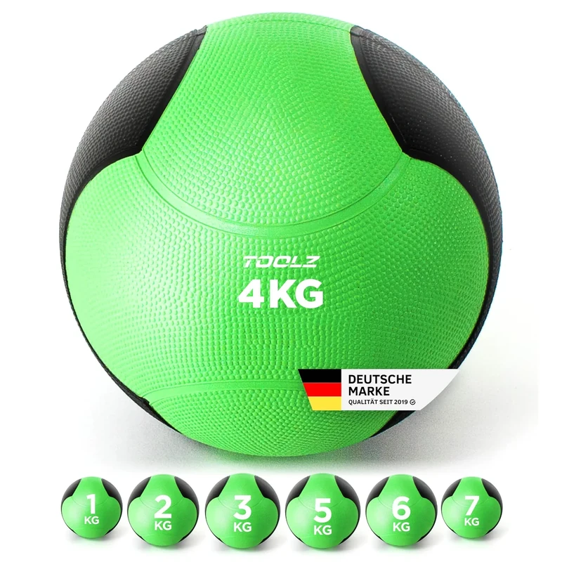 TOOLZ 4 kg Medizinball für effektives Krafttraining - Medicine Ball für das Schnellkraft-, Explosivkraft- und Kraftausdauertraining - 1-7 kg