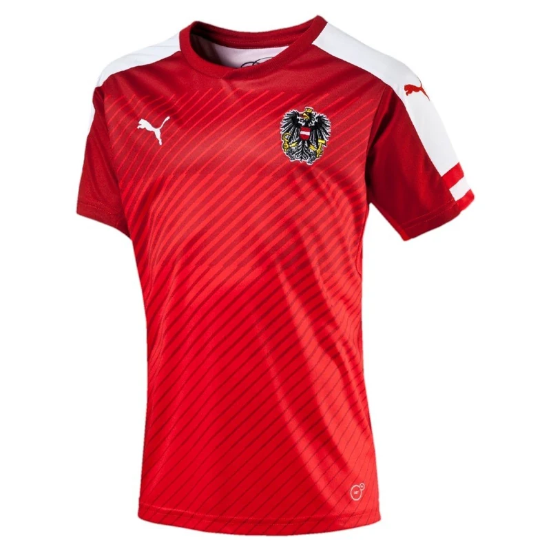 PUMA Kinder Trikot Austria Home Replica Shirt, Red/White, 164