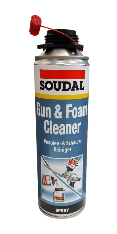 Soudal Profi Pistolenreiniger, Schaumreiniger 500ml (hochaktiver Reiniger zum Spülen Montagepistolen und frisch verarbeitetem PU Schaum)