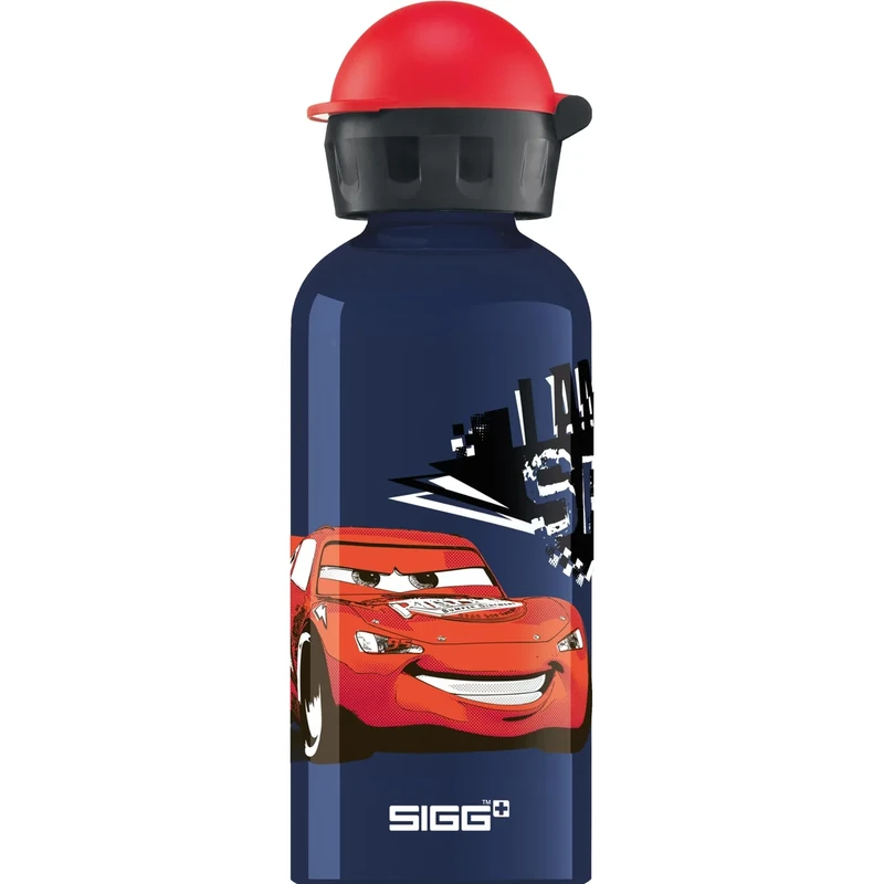 SIGG Cars Speed Kinder Trinkflasche (0.4 L), schadstofffreie Kinderflasche mit auslaufsicherem Deckel, schöne Wasserflasche aus Aluminium