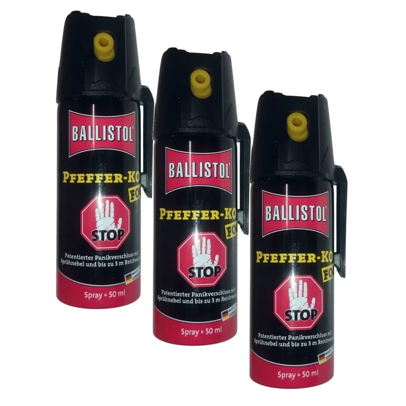 BALLISTOL - Profi Pfefferspray KO-FOG- Inhalt: 50ml (3er Set) - Sprühweite: bis zu 5 Metern - Ideal für geschlossene Räume (3)
