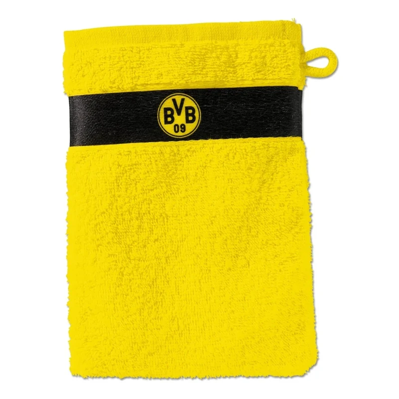 Borussia Dortmund Unisex Kinder vaskehandske gul Waschhandschuh, Schwarz / Gelb, 20 x 10 1 cm EU