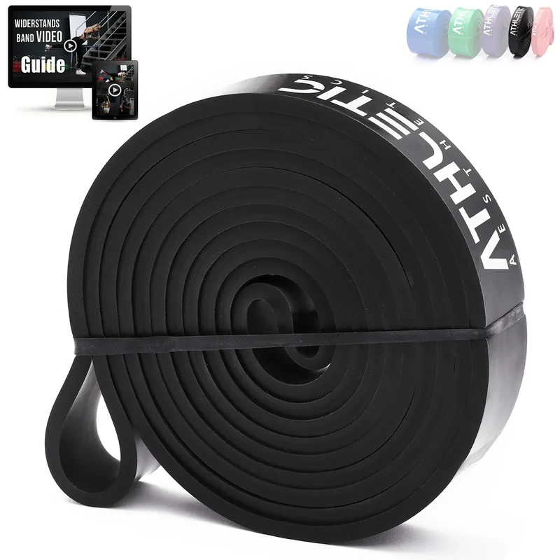 ATHLETIC AESTHETICS Premium Resistance Bands - Widerstandsbänder - Fitnessbänder Set für Ganzkörpertraining + PDF Guide (Schwarz)