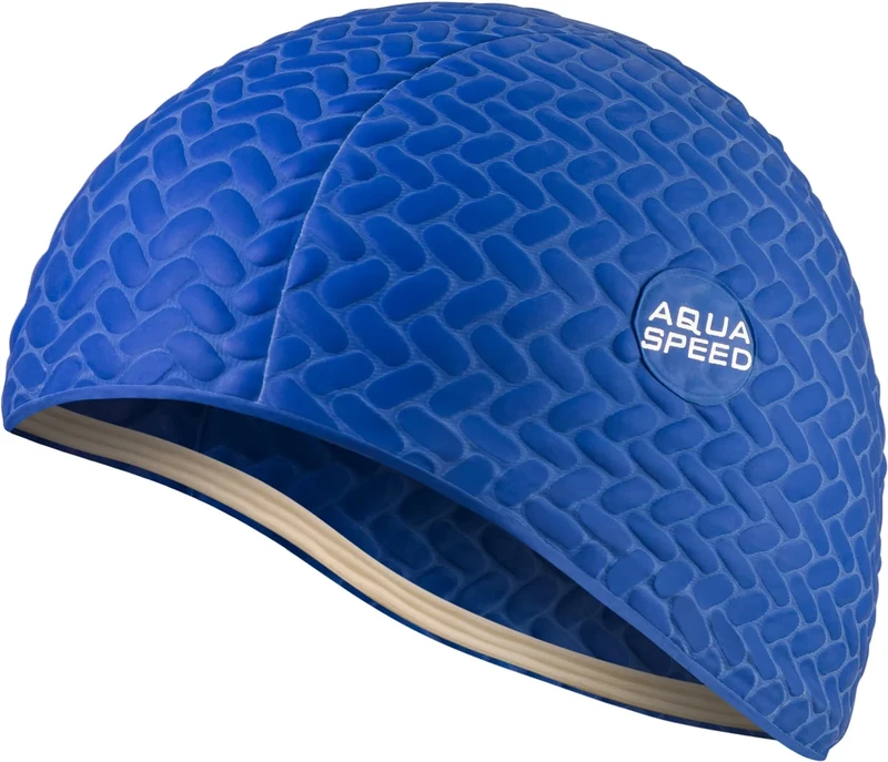Aqua Speed Badehaube Damen | Badekappe Lange Haare | Schwimmmütze Frauen Mädchen | Schwimmhaube | Schwimmkappe warm | Swimming Cap Long Hair Women | Latex | 10 Navy | Bombastic Tic-Tac