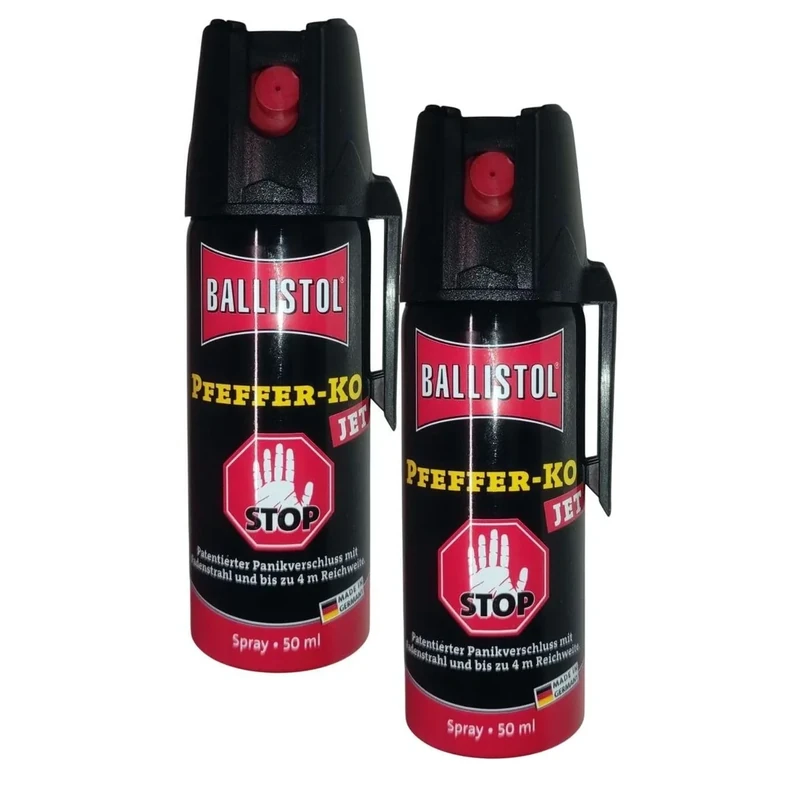 2xPfefferspray, Abwehrspray, KO Jet, 50ml, Familien Packung