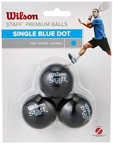 Wilson Squash-Ball, Staff, 3 Stück, Blau, Schwarz, WRT618000