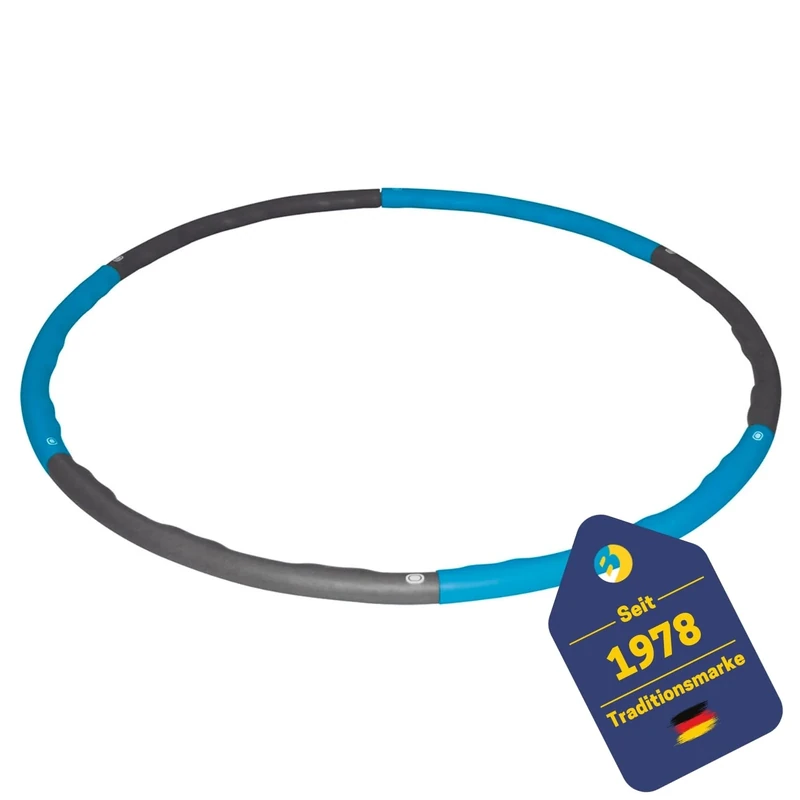 Best Sporting Hoop Fitnessreifen 100cm I 6-teilig I steckbar I Hula Hoop mit Gewicht I Zum Abnehmen I Fitness zu Hause I Gewicht 1,2 kg (Blau)
