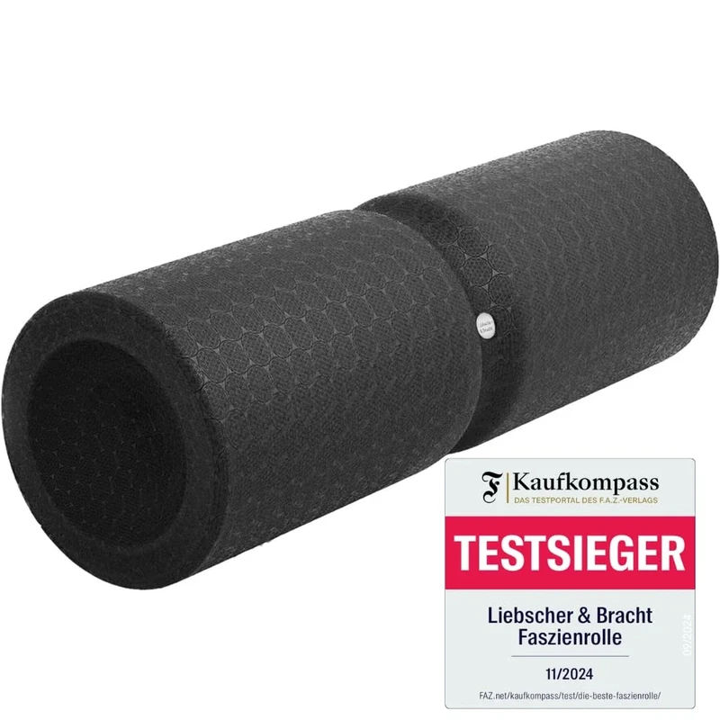 Liebscher & Bracht Original MAXI-Rolle: Faszienrolle mit Umlaufrille, weiche Oberfläche, Massagerolle 38 cm Made in Germany, Übungen in der App