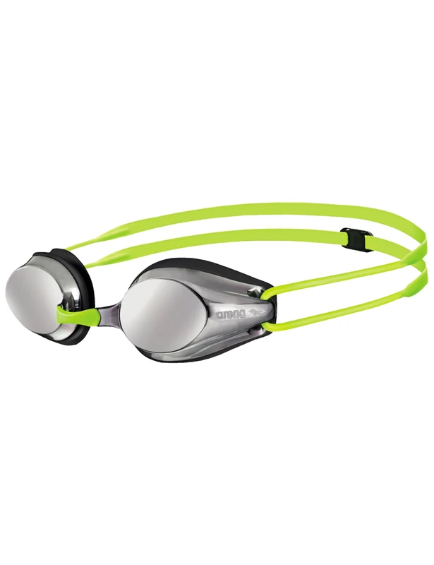 arena Tracks Junior Mirror Anti-Fog Wettkampf Schwimmbrille für Kinder, Schwimmbrille mit UV-Schutz, 4 Austauschbaren Nasenstegen, Silikon Dichtungen