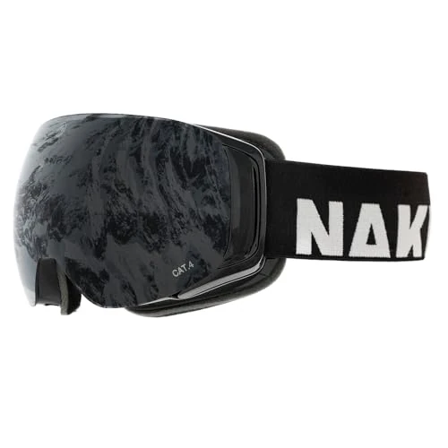 NAKED Optics Skibrille Männer, Ski Brille Frauen, Snowboardbrille (FORCE EVO Schwarz, ohne Schlechtwetterglas)