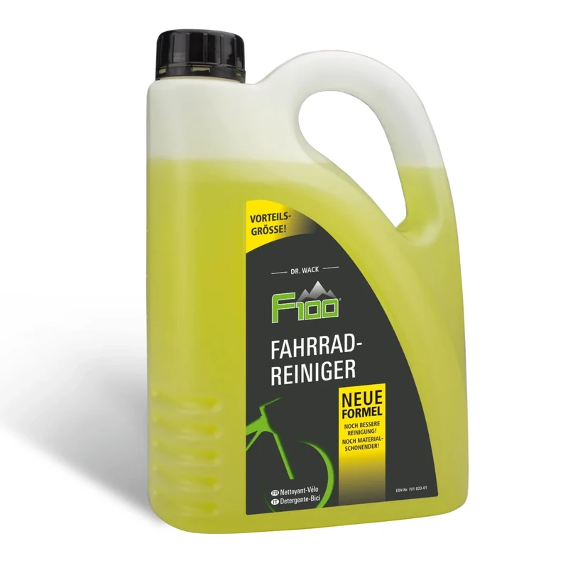 DR. WACK - F100 Fahrradreiniger 2 Liter - Reinigungsmittel für das gesamte Fahrrad - Effektives Fahrradpflegemittel - Reinigungsspray säurefrei & materialschonend - Hochwertige Fahrradpflege