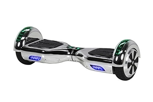 Robway W1 Hoverboard - Das Original - Marken Akku - Self Balance - 22 Farben - Bluetooth - 𝟮 x 𝟯5𝟬 Watt Motoren - App - Led (Silber Chrom)