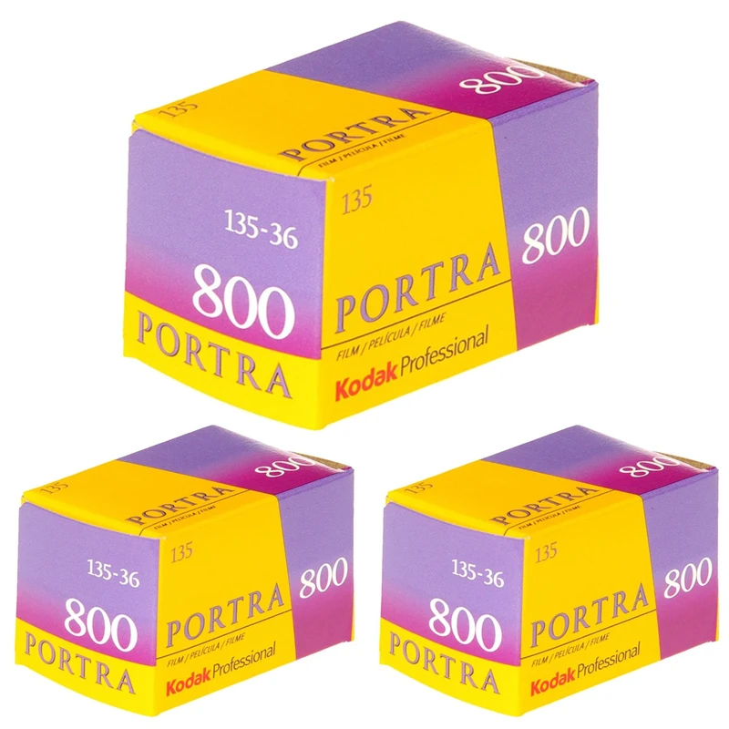 Kodak 145 1855 Professional Portra 800 Farb-Negativfilm (ISO 800), 35 mm, 36 Belichtungen, 3 Stück