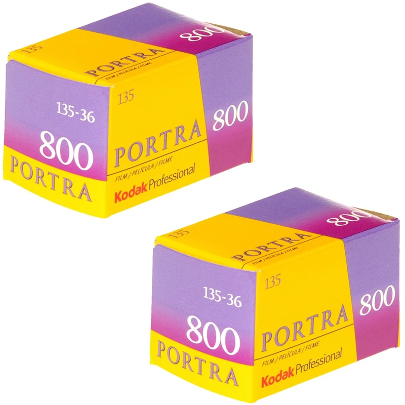 Kodak 145 1855 Professional Portra 800 Farb-Negativfilm (ISO 800), 35 mm, 36 Aufnahmen, 2 Stück