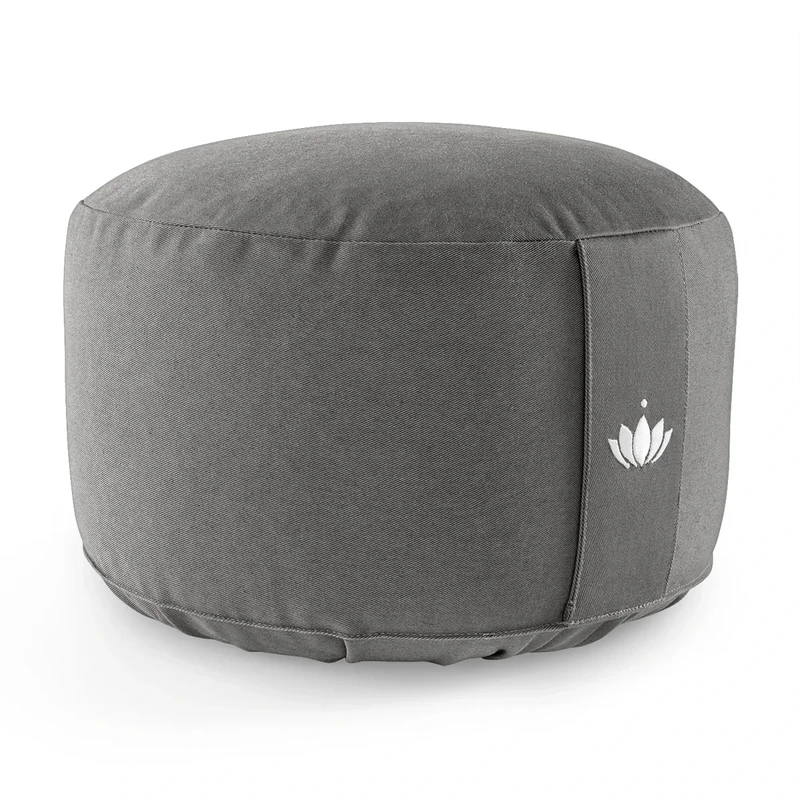 Lotuscrafts® Meditationskissen, Extra-hoch mit 20 cm Sitzhöhe, Yoga Kissen mit Dinkelfüllung, Yogakissen Rund, Bodenkissen Rund, Yogakissen Meditationskissen, Bezug waschbar, GOTS Zertifiziert