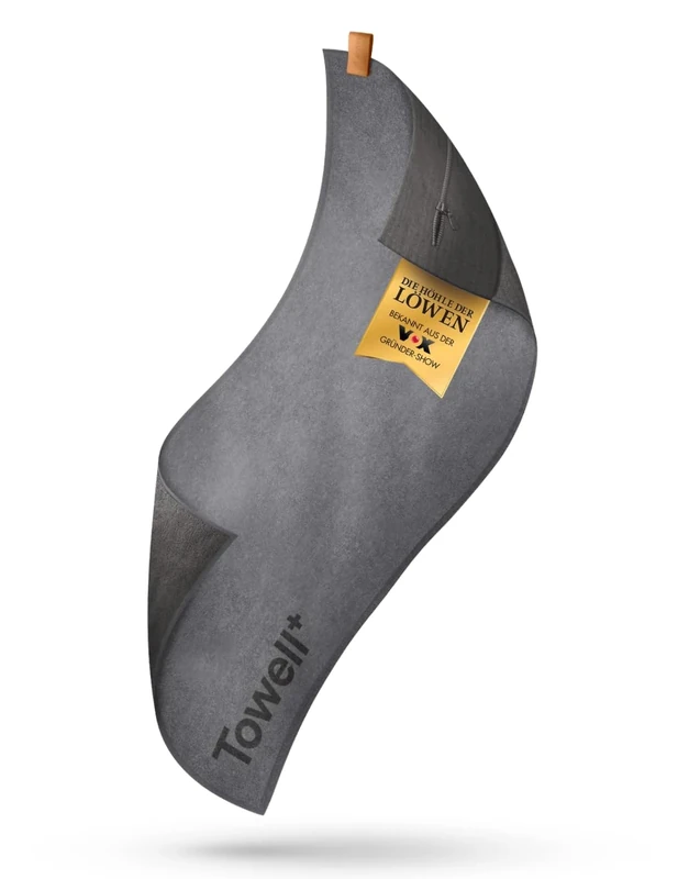 STRYVE Sporthandtuch – Das Original aus DHDL – Towell+ – Platinum Grey – 90 x 40 cm – Magnetclip & Rutschschutz – Smartes Design zum besten Preis – Ideal fürs Gym verfügbar