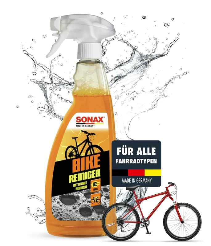 SONAX BIKE Reiniger (750 ml) Fahrradreiniger für Aluminium, Mattlacke, Carbon- & Kunststoffoberflächen, reinigt Kette & Zahnkränze, für E-Bikes, materialschonend | Art-Nr. 08524000