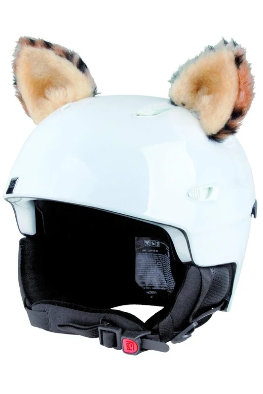 Crazy Ears Helm-Accessoires Ohren Katze Tiger Lux Frosch, Ski-Ohren geeignet für Skihelm, Motorradhelm, Fahrradhelm und vieles mehr, CrazyEars:Luchs Ohren