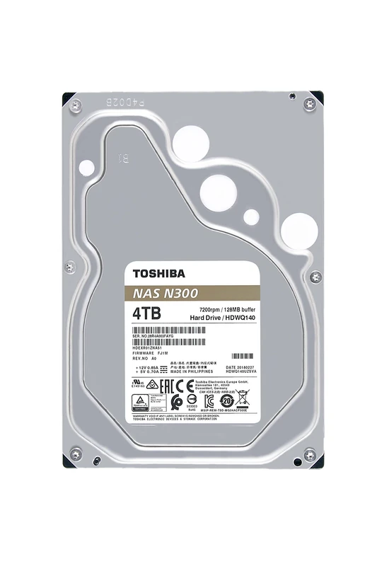Toshiba N300 Bulk Festplatte 4 TB intern 8,9 cm 3.5" SATA 6Gb/s 7200 rpm Puffer: 128 MB